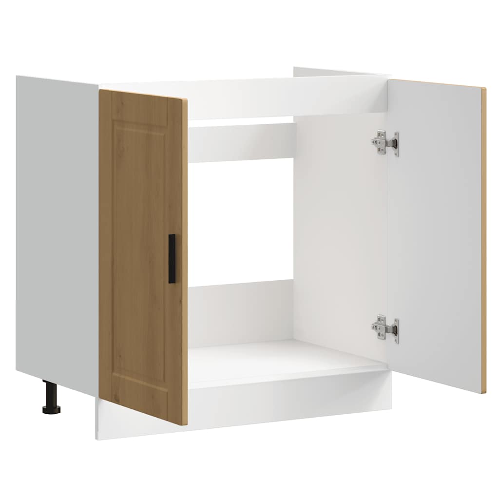 Sink Base Cabinet "Porto" Artisan Oak 80x46x81.5 cm Engineered Wood