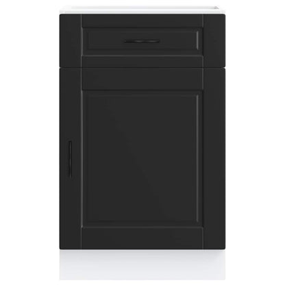 Kitchen Base Cabinet Porto Black Engineered Wood