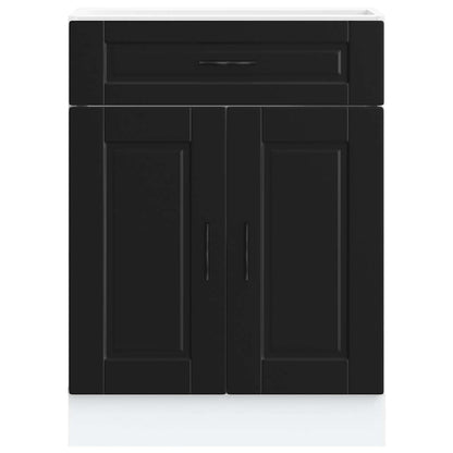Kitchen Base Cabinet Porto Black Engineered Wood