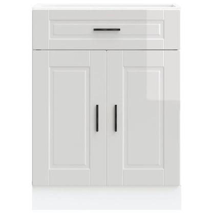 Kitchen Base Cabinet Porto High Gloss White Engineered Wood