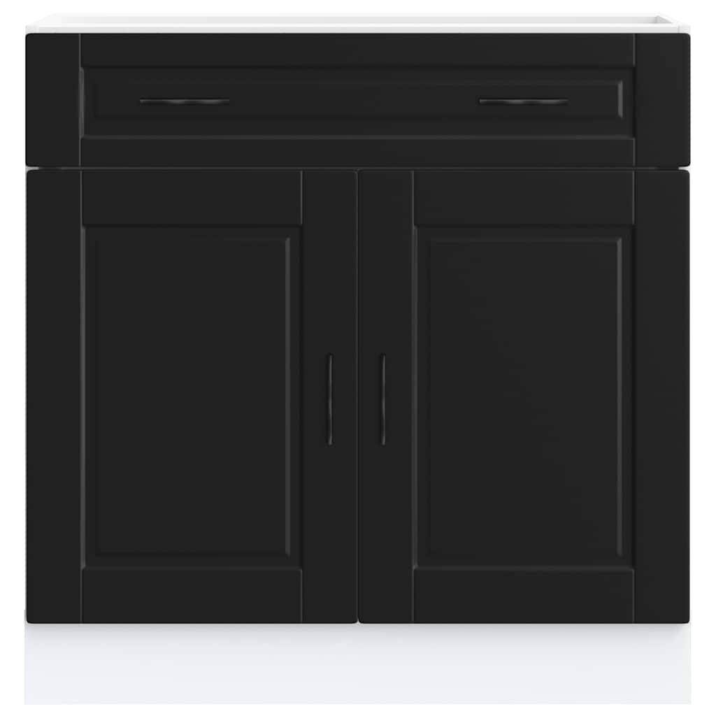 Kitchen Base Cabinet Porto Black Engineered Wood