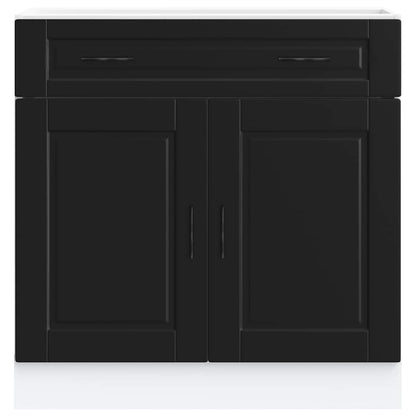 Kitchen Base Cabinet Porto Black Engineered Wood