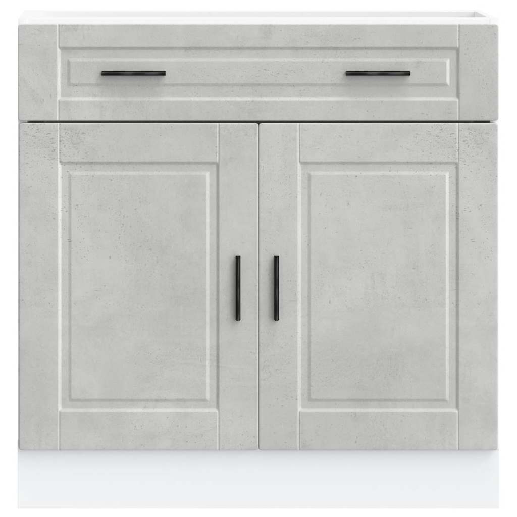 Kitchen Base Cabinet Porto Concrete Grey Engineered Wood