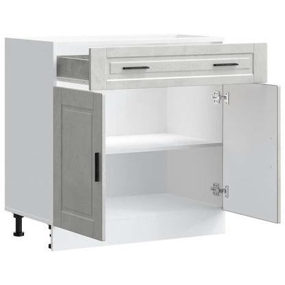 Kitchen Base Cabinet Porto Concrete Grey Engineered Wood