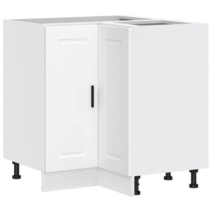 Kitchen Corner Base Cabinet Porto White Engineered Wood