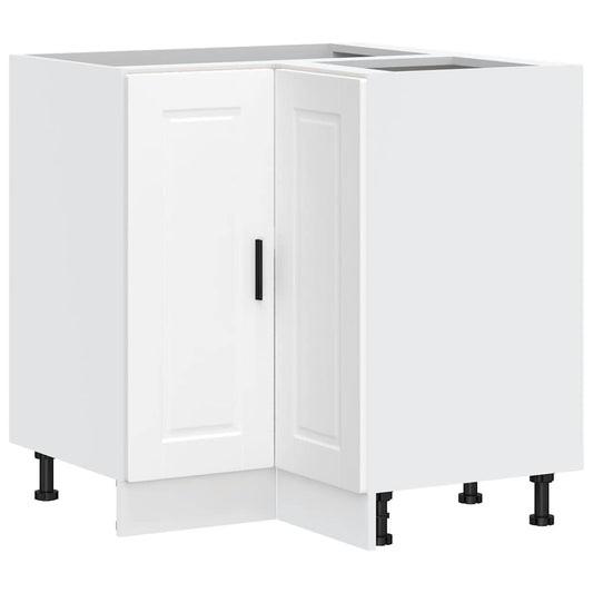 Kitchen Corner Base Cabinet Porto White Engineered Wood