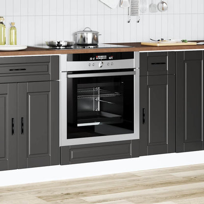 Oven Cabinet Porto Black Engineered Wood