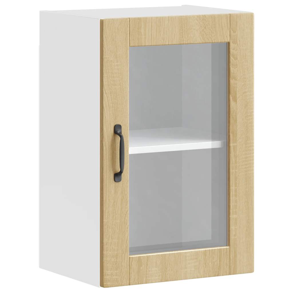 Kitchen Wall Cabinet with Glass Door Porto Sonoma Oak