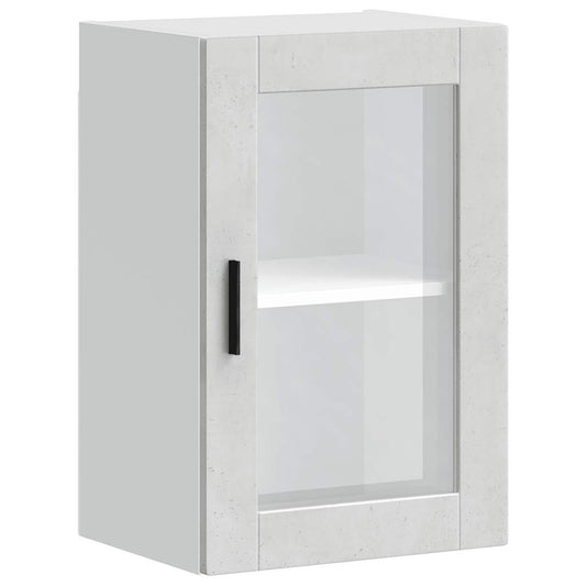 Kitchen Wall Cabinet with Glass Door Porto Concrete Grey