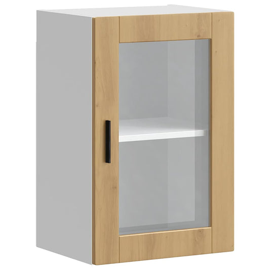 Kitchen Wall Cabinet with Glass Door Porto Artisan Oak