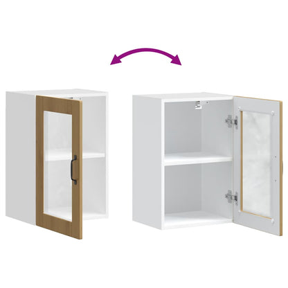 Kitchen Wall Cabinet with Glass Door Porto Artisan Oak