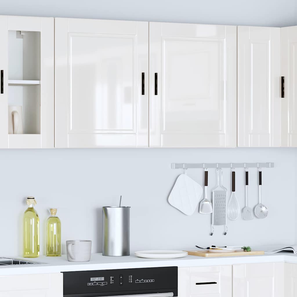 Kitchen Wall Cabinets 2 pcs Porto High Gloss White Engineered Wood