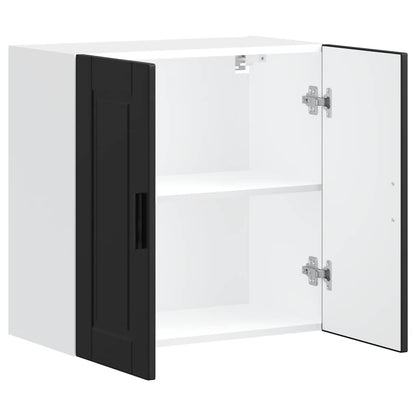 Kitchen Wall Cabinet Porto Black Engineered Wood