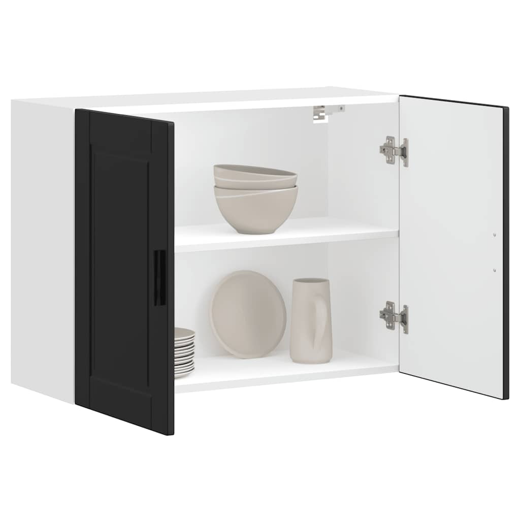 Kitchen Wall Cabinet Porto Black Engineered Wood