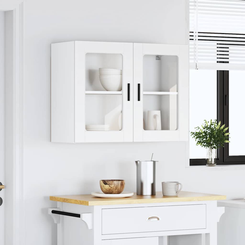 Kitchen Wall Cabinet with Glass Door Porto White