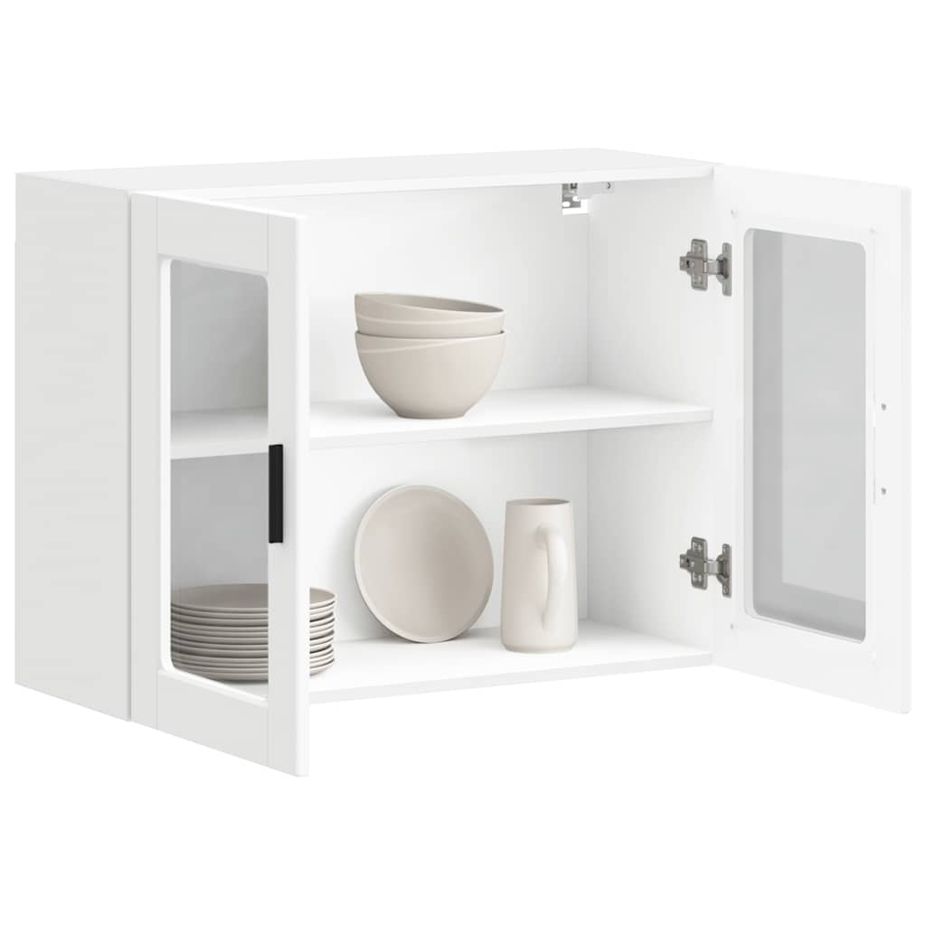 Kitchen Wall Cabinet with Glass Door Porto White