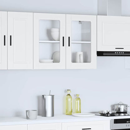 Kitchen Wall Cabinet with Glass Door Porto White