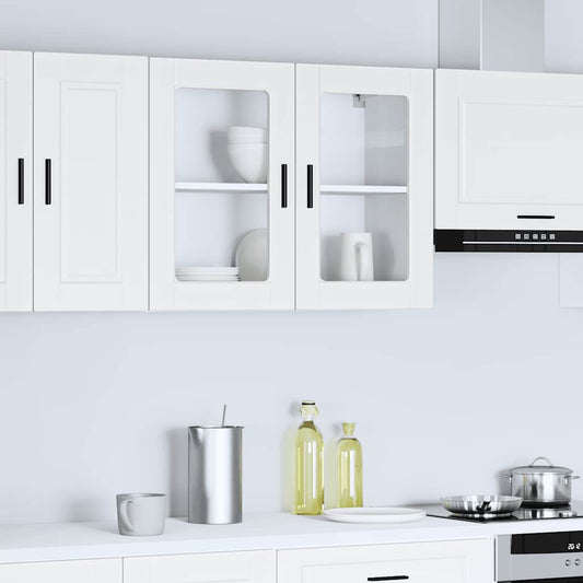 Kitchen Wall Cabinet with Glass Door Porto White