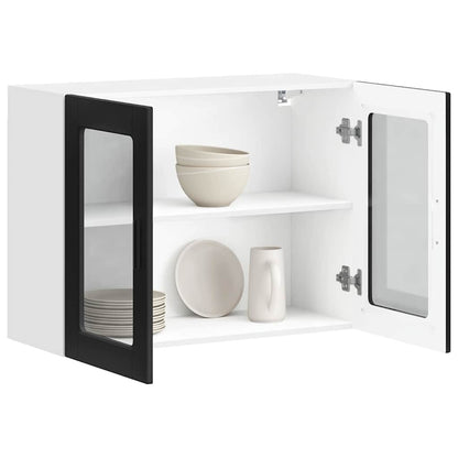 Kitchen Wall Cabinet with Glass Door Porto Black