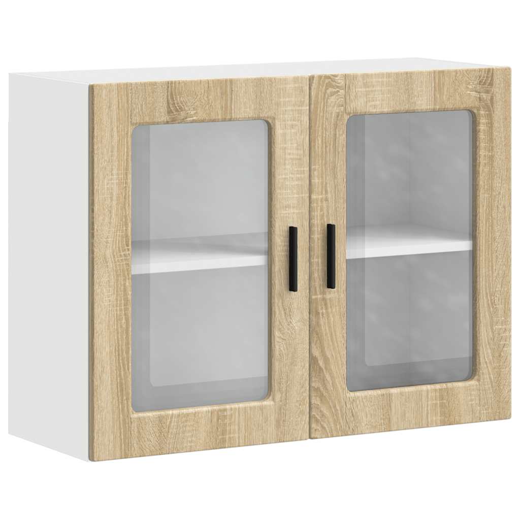 Kitchen Wall Cabinet with Glass Door Porto Sonoma Oak