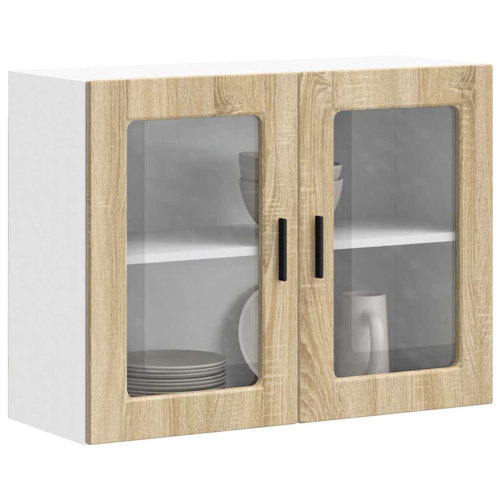 Kitchen Wall Cabinet with Glass Door Porto Sonoma Oak