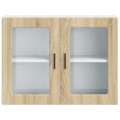 Kitchen Wall Cabinet with Glass Door Porto Sonoma Oak