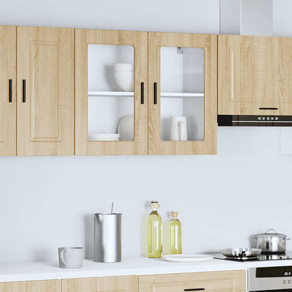 Kitchen Wall Cabinet with Glass Door Porto Sonoma Oak