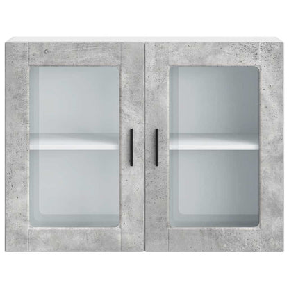 Kitchen Wall Cabinet with Glass Door Porto Concrete Grey