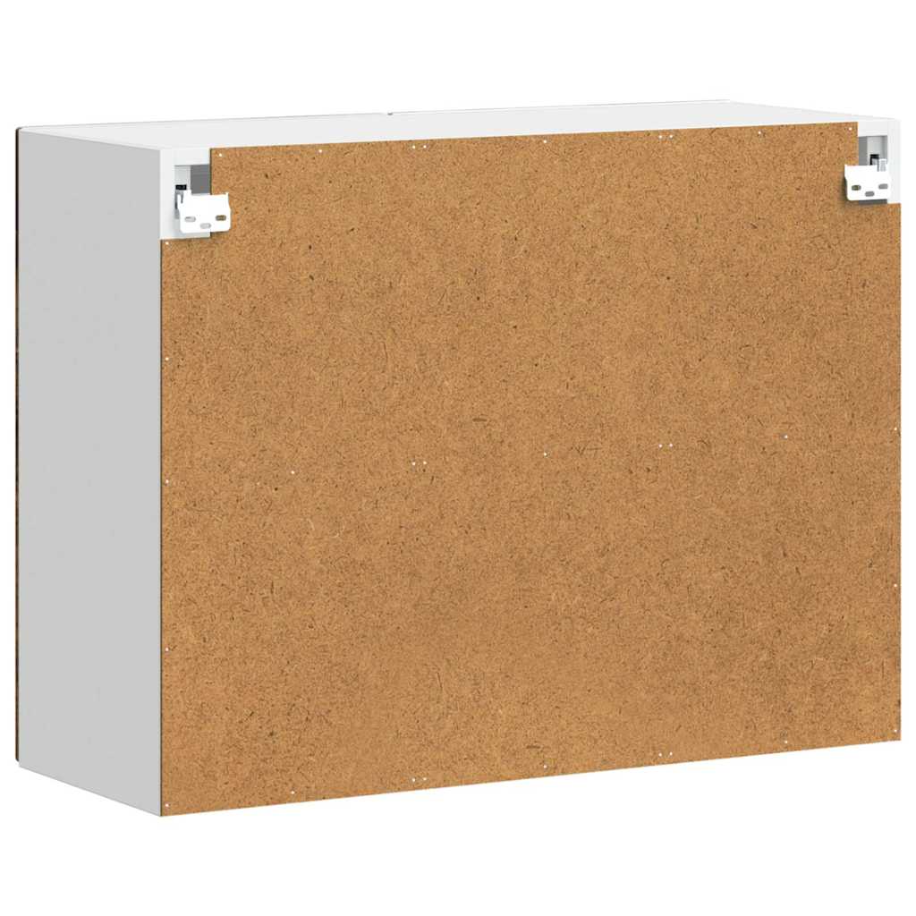 Kitchen Wall Cabinet with Glass Door Porto Smoked Oak