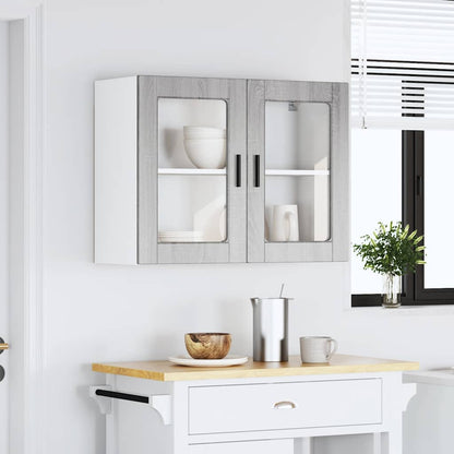 Kitchen Wall Cabinet with Glass Door Porto Grey Sonoma