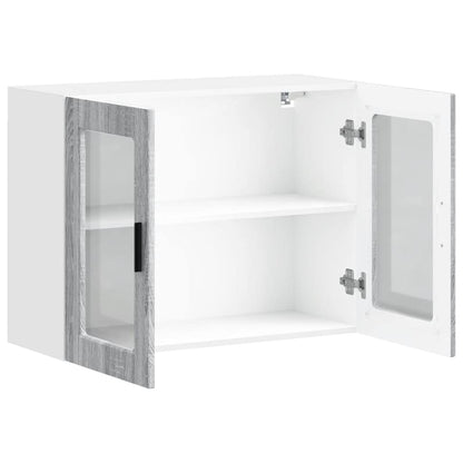 Kitchen Wall Cabinet with Glass Door Porto Grey Sonoma