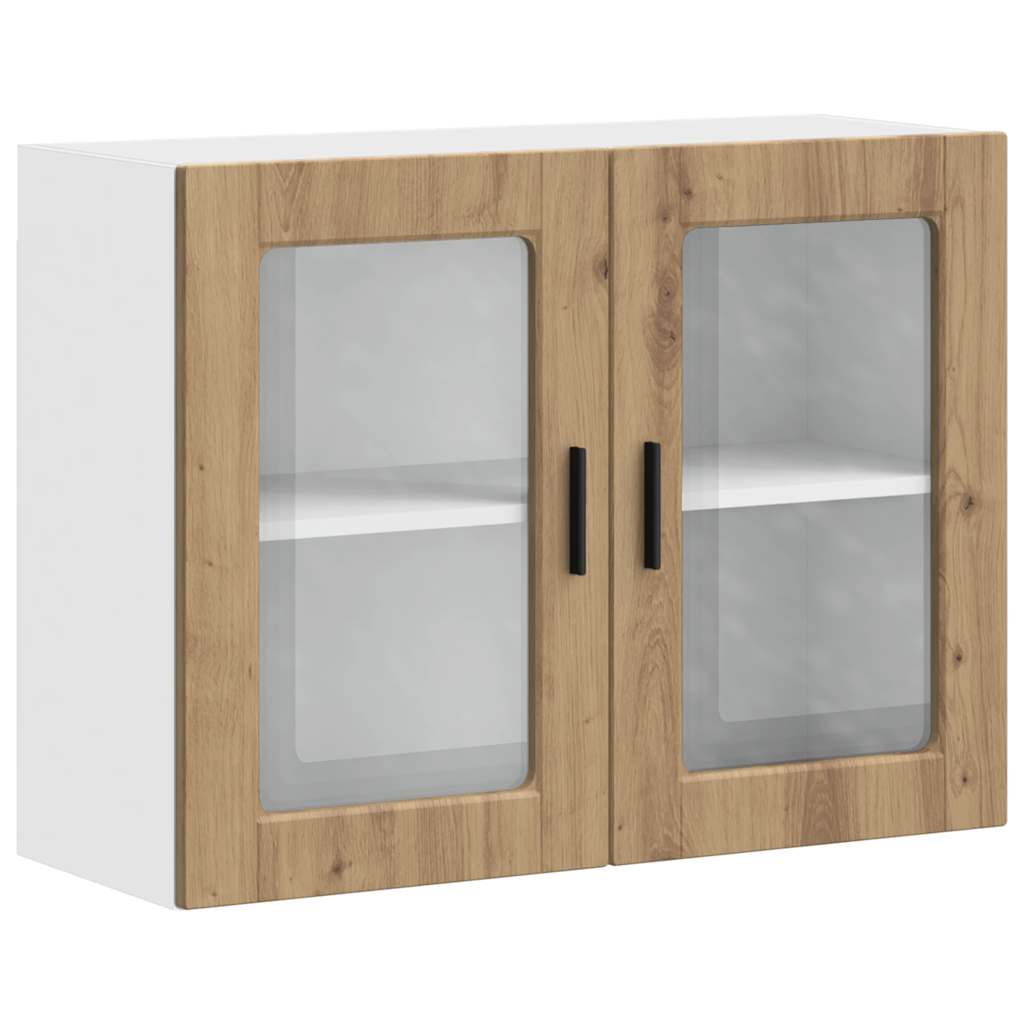 Kitchen Wall Cabinet with Glass Door Porto Artisan Oak