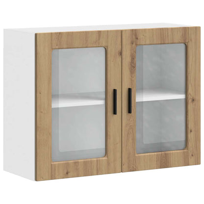 Kitchen Wall Cabinet with Glass Door Porto Artisan Oak