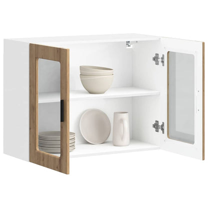Kitchen Wall Cabinet with Glass Door Porto Artisan Oak