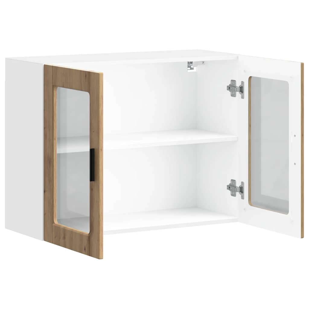 Kitchen Wall Cabinet with Glass Door Porto Artisan Oak