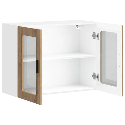 Kitchen Wall Cabinet with Glass Door Porto Artisan Oak