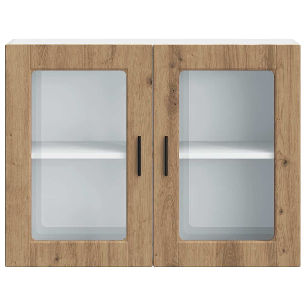 Kitchen Wall Cabinet with Glass Door Porto Artisan Oak