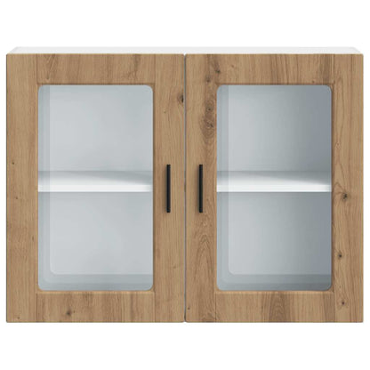 Kitchen Wall Cabinet with Glass Door Porto Artisan Oak