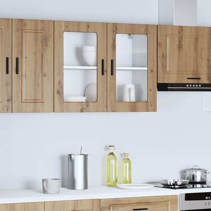 Kitchen Wall Cabinet with Glass Door Porto Artisan Oak