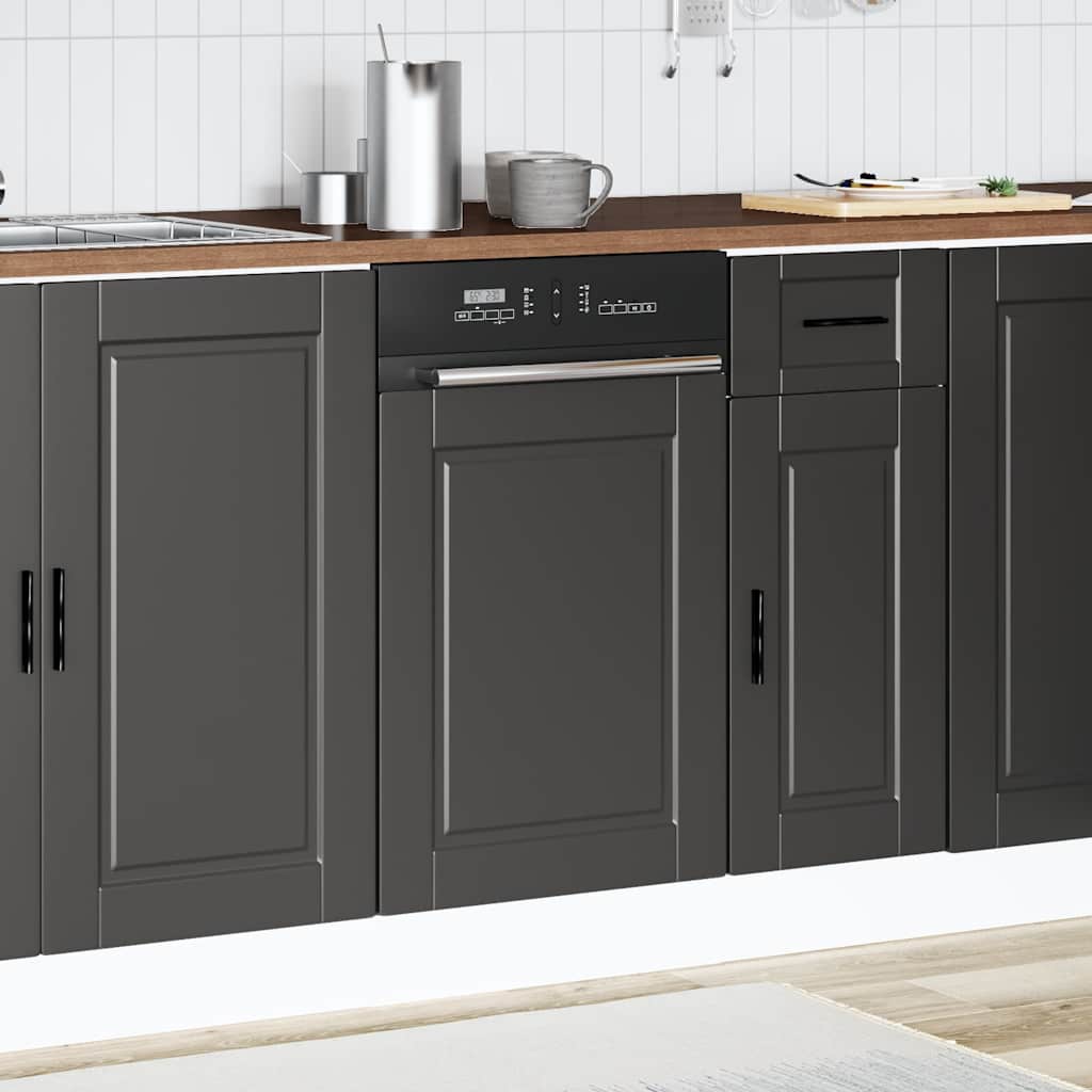 Dishwasher Panel Porto Black 45x1,5x57 cm Engineered Wood