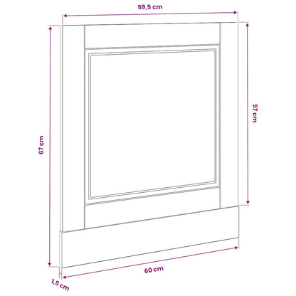 Dishwasher Panel Porto Smoked Oak 60x1.5x57 cm Engineered Wood