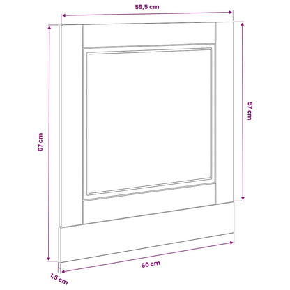Dishwasher Panel Porto Old Wood 60x1.5x57 cm Engineered Wood