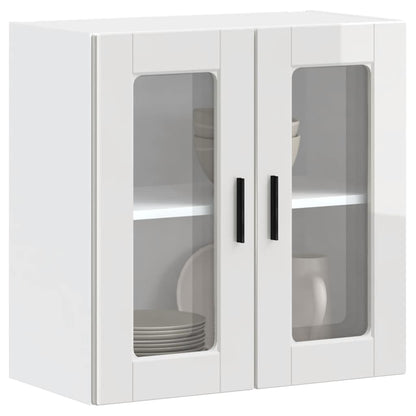 Kitchen Wall Cabinet with Glass Door Porto High Gloss White