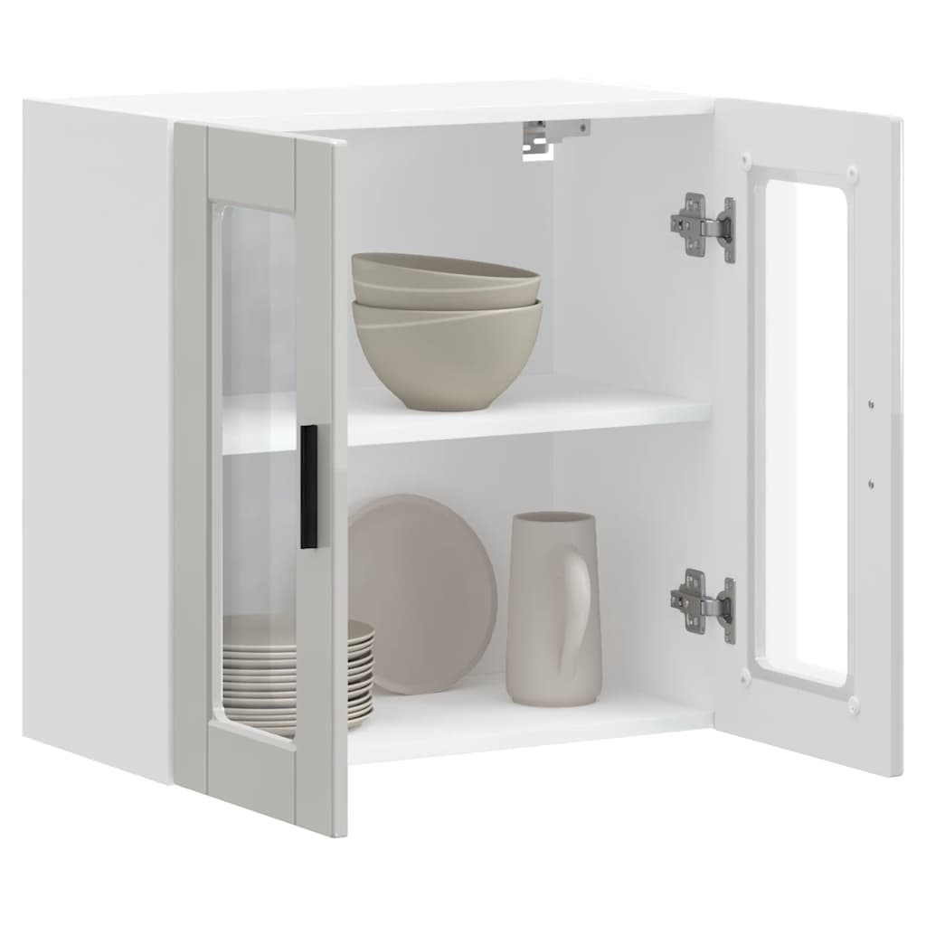 Kitchen Wall Cabinet with Glass Door Porto High Gloss White