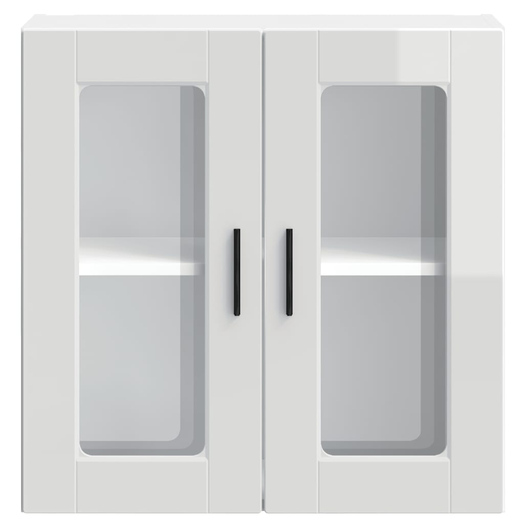 Kitchen Wall Cabinet with Glass Door Porto High Gloss White