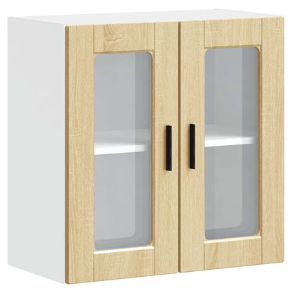 Kitchen Wall Cabinet with Glass Door Porto Sonoma Oak