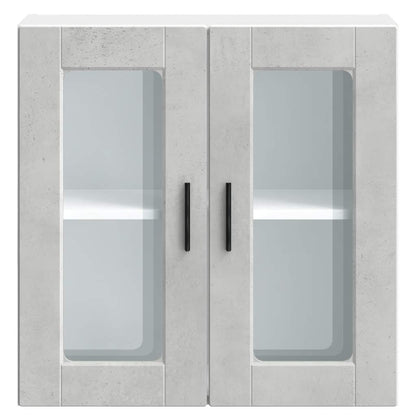 Kitchen Wall Cabinet with Glass Door Porto Concrete Grey