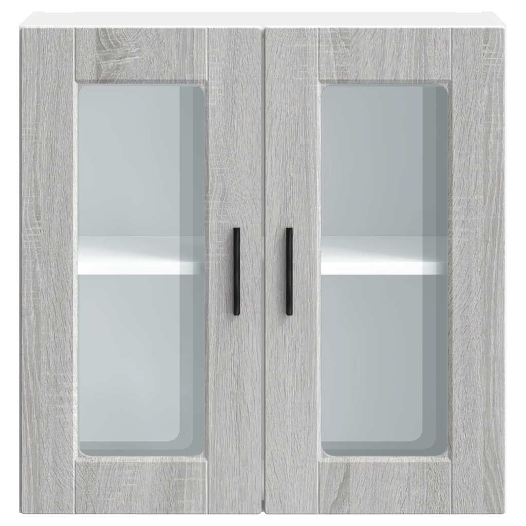 Kitchen Wall Cabinet with Glass Door Porto Grey Sonoma