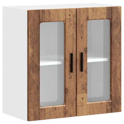 Kitchen Wall Cabinet with Glass Door Porto Old Wood