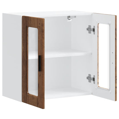 Kitchen Wall Cabinet with Glass Door Porto Old Wood